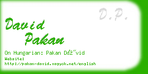 david pakan business card